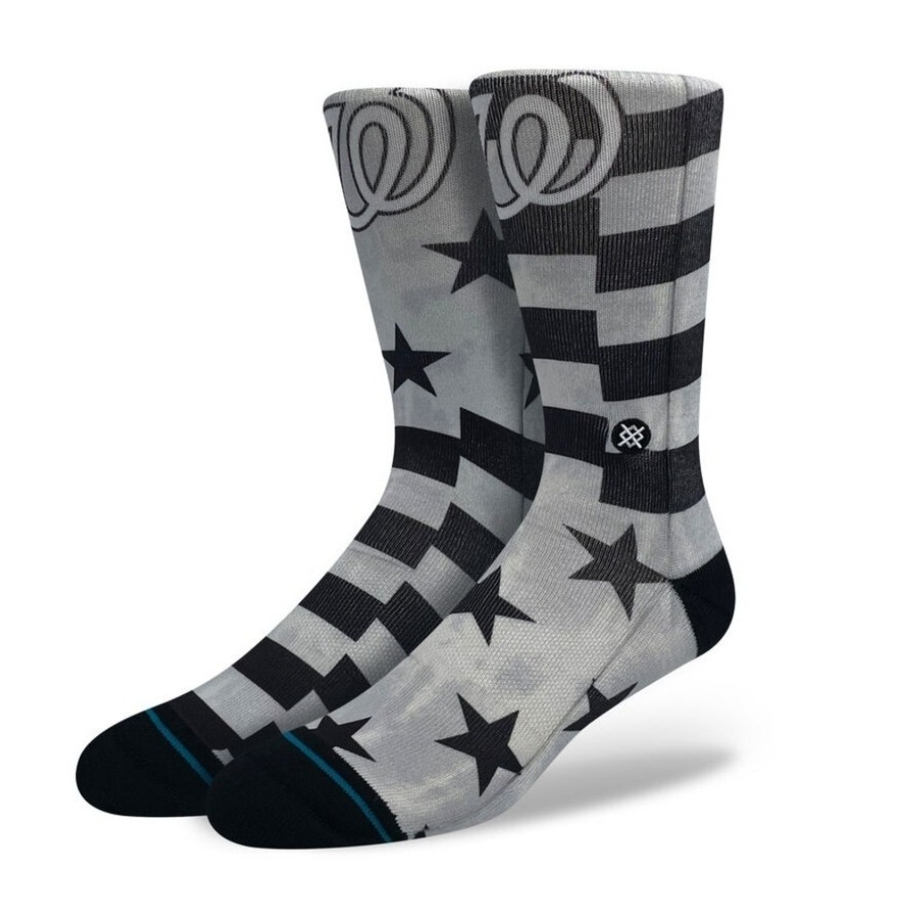 Stance x MLB Washington Nationals NATS Americana Black White Size Med 6-8.5 New